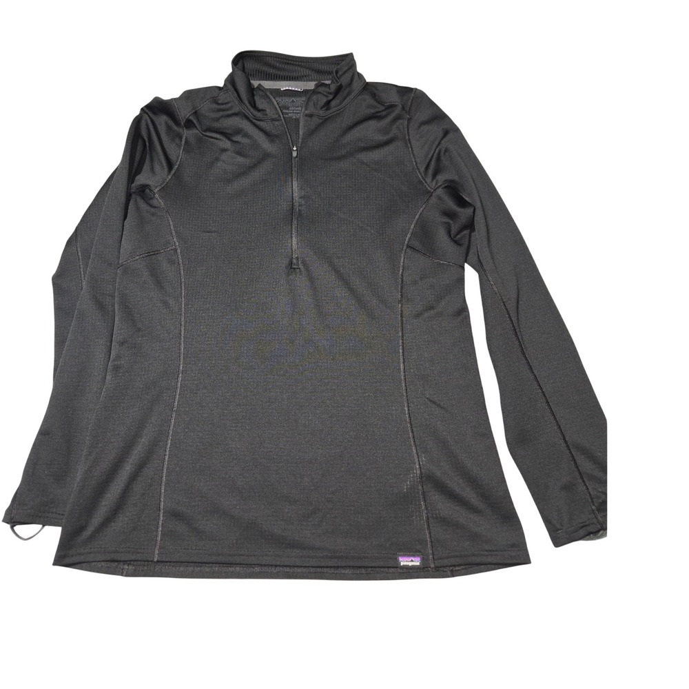 Patagonia Womens Capilene Midweight Baselayer 1/4 Zip Black Polartec Top‎ M